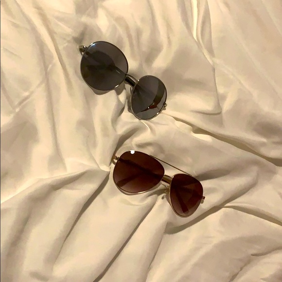 Sunglasses- brown with gold hardware & grey/silver - Picture 1 of 3